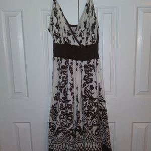 White and brown summer dress